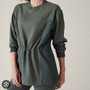 D23-Athleta Triumph Hybrid Crewneck Sweatshirt Bali Green S/532515